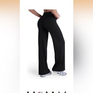 Sunzel Women’s Butt Lifting Black Wide Leg Yoga Pants | Size S | 35” Inseam